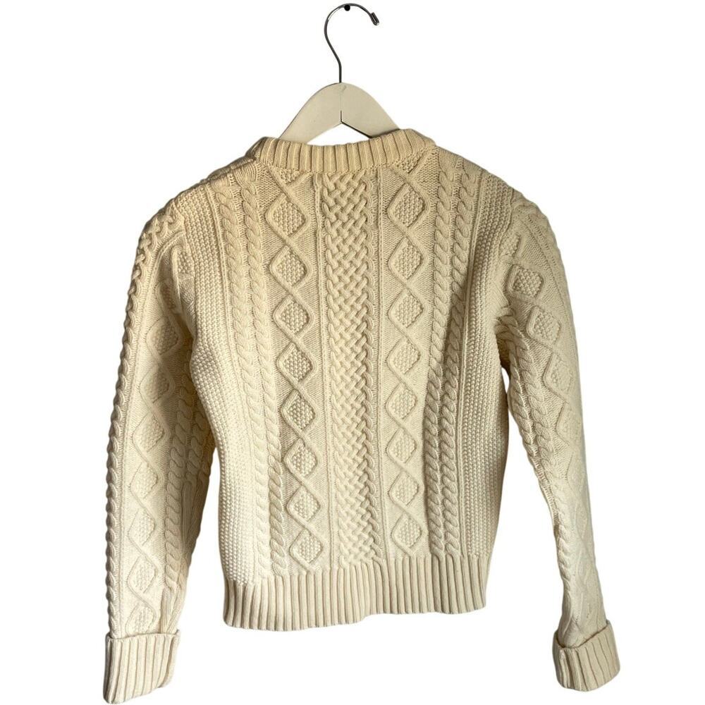 Mauro Grifoni Cream 100% Merino Wool Cableknit Fisherman Heritage Sweater size 6 - Picture 2 of 6
